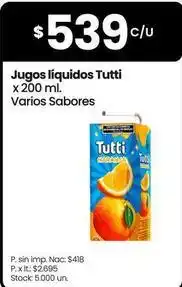 Changomas Tutti - jugos líquidos oferta