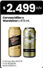 Changomas Miller cerveza o warsteiner oferta