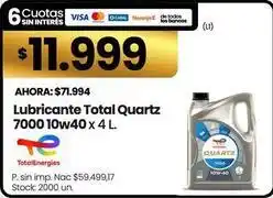 Changomas Lubricante quartz 7000 10w40 oferta