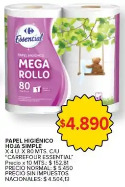 Carrefour Market Carrefour essential papel higiénico mega rollo oferta