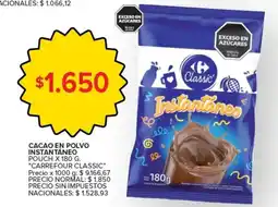 Carrefour Market Carrefour classic cacao en polvo instantáneo oferta