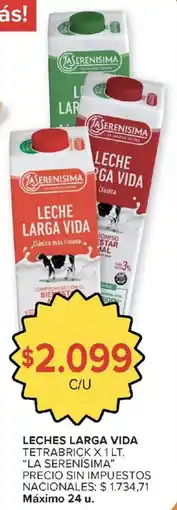 Carrefour La serenisima leches larga vida oferta