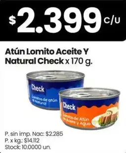 Changomas Check atún lomito aceite y natural oferta
