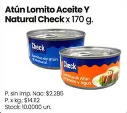 Changomas Check atún lomito aceite y natural oferta