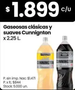 Changomas Cunnignton gaseosas clásicas y suaves oferta