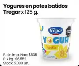 Changomas Tregar yogures en potes batidos oferta