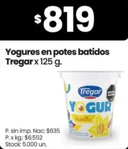 Changomas Tregar yogures en potes batidos oferta