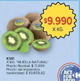 Carrefour Kiwi huella natural oferta