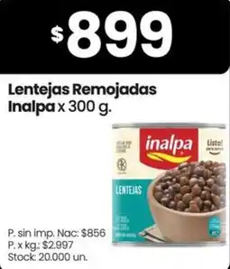 Changomas Inalpa lentejas remojadas oferta