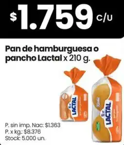 Changomas Lactal pan de hamburguesa o pancho oferta