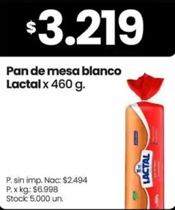 Changomas Lactal pan de mesa blanco oferta