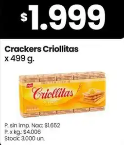Changomas Crackers criollitas oferta