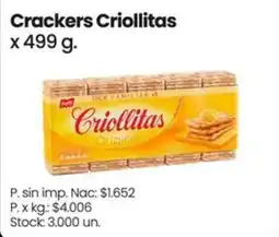 Changomas Crackers criollitas oferta
