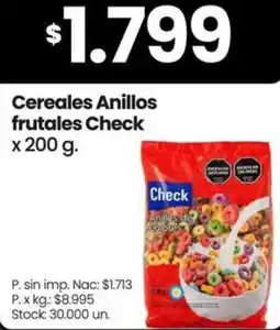 Changomas Check cereales anillos frutales oferta