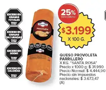 Carrefour Santa rosa queso provoleta parrillero oferta