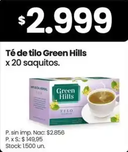 Changomas Green hills té de tilo oferta