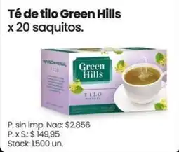 Changomas Green Hills té de tilo oferta