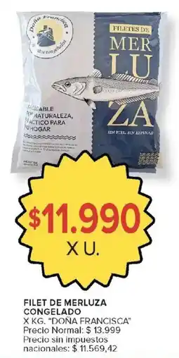 Carrefour Market Doña Francisca filete de merluza congelado oferta