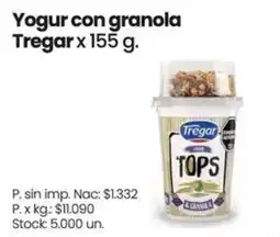 Changomas Tregar yogur con granola oferta
