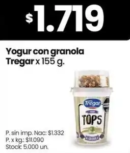 Changomas Tregar yogur con granola oferta