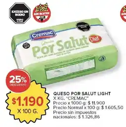 Carrefour Market Cremac queso por salud light oferta