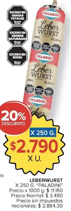 Carrefour Market Paladini leber wurst oferta
