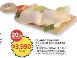 Carrefour Cuarto trasero de pollo congelado oferta