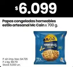 Changomas Mc Cain papas congeladas horneables estilo artesanal oferta