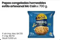 Changomas Mc Cain papas congeladas horneables estilo artesanal oferta