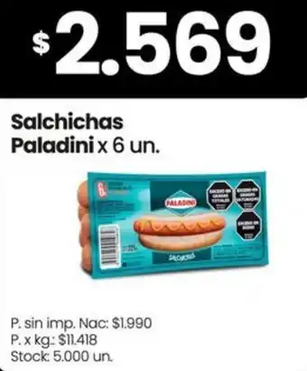 Changomas Paladini salchichas oferta