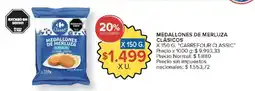 Carrefour Carrefour classic medallones de merluza clásicos congelados oferta