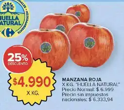 Carrefour Huellanatural manzana roja oferta