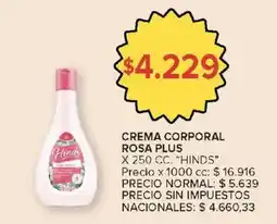 Carrefour Hinds crema corporal rosa plus oferta