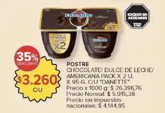 Carrefour Market Danette postre chocolate dulce de leche americana oferta