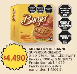 Carrefour Market Burger swift medallón de carne supercongelado oferta