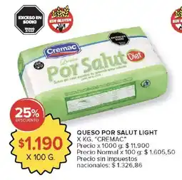 Carrefour Cremac queso por salud light oferta