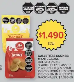 Carrefour Carrefour classic galletitas scones/ mantecadas oferta