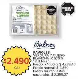 Carrefour Bulnez ravioles verdura y queso oferta