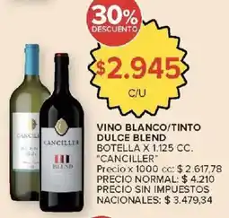 Carrefour Market Canciller vino blanco/tinto dulce blend oferta