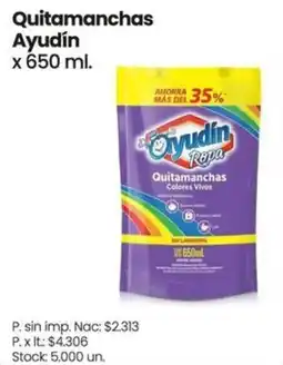 Changomas Ayudín quitamanchas colores vivos oferta