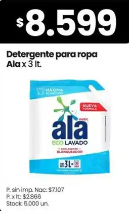Changomas Ala detergente para ropa oferta