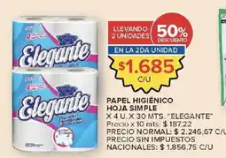 Carrefour Market Elegante papel higiénico hoja simple oferta