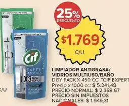 Carrefour Market Cif limpiador antigrasa/vidrios multiuso/baño oferta
