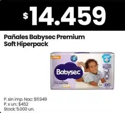 Changomas Babysec pañales premium soft hiperpack oferta