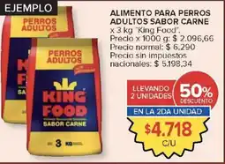 Carrefour King food alimento para perros adultos sabor carne oferta