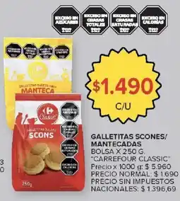 Carrefour Market Carrefour classic galletitas scones/ mantecadas oferta