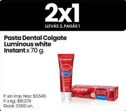 Changomas Colgate pasta dental luminous white instant oferta
