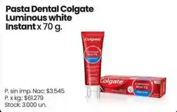 Changomas Colgate pasta dental luminous white instant oferta