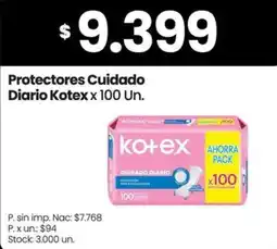 Changomas Kotex protectores cuidado diario oferta