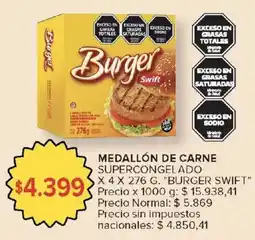 Carrefour Burger swift medallón de carne supercongelado oferta